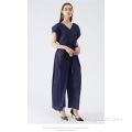 New Arrivals Women's Overalls Pleated V-neck Pants